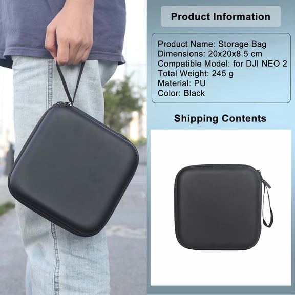 Hard Shell Carrying Case for DJI Neo2 - Portable Travel Storage Bag for DJI Neo2 Drone & Accessories, Shockproof Scratch-Resistant Organizer