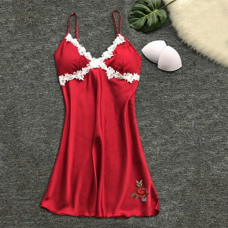 

Mrat Pajama Sets Short Sleeve Sleepwear Pajamas Ladies Satin Silk Nightdress Lingerie Pajamas Top Sling Pajamas Female Pajamas Set Two-piece