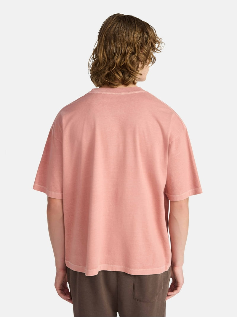 No Boundaries Cotton Oversized Cropped Tee with Short Sleeves