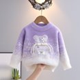thumbnail image 2 of SGMVNU Toddler Girls Sweaters for Fall and Winter - Bear Print Crew Neck Knit Pullover Sweater for Toddler Boys Kids, Toddler Baby Fall Clothes(Size 12-18 Months,Purple), 2 of 3