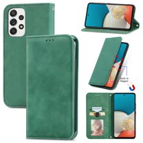 Dteck Shockproof Case for Samsung Galaxy A53 5G, Magnetic PU Leather Flip Back Cover Foldable Cover Card Holder Slot Stand for Galaxy A53 5G,Green