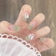 thumbnail image 1 of Uñas postizas acrílicas de cobertura completa, uñas postizas con abalorio de perlas, diseños gráficos de mariposas para mujeres y niñas, decoración artística de uñas DIY, 1 of 5