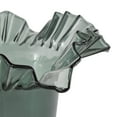 thumbnail image 4 of DecMode 14" Floral Tulip Inspired Ombre Green Glass Vase with Wavy Opening, 4 of 10