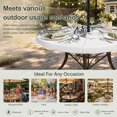 thumbnail image 6 of Round Outdoor Tablecloth with Umbrella Hole and Zipper, Black Branches Tablecloth with Elastic Waterproof, Botanical Dead Tree Birds Patio Table Covers for 31" - 35" Picnic Pool Tables, 6 of 9