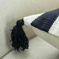 thumbnail image 6 of 16" Handwoven Cotton Throw Pillow Cover with Side Stripes, Black, 6 of 8