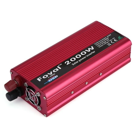 2000W Power Inverter DC 12V to 110V AC Car Inverter with USB Charger Adapter