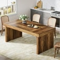 thumbnail image 6 of Tribesigns 63-Inch Dining Table for 6, Rustic Rectangular Wood Kitchen Table, Large Dinner Table with Sturdy Pedestal for Dining Room, Kitchen, 6 of 7