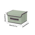 thumbnail image 3 of Linen Fabric Storage Bins with Lids, Foldable Closet Organizer Boxes with Handles, Large 36x25x23cm, 2 Pack for Clothes and Household Storage, 3 of 4