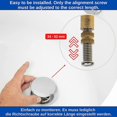 thumbnail image 2 of SHAR Adjustable Universal Bath Stopper, Double Seal, Rust-Proof Brass with Chrome Finish, 72mm, 2 of 5