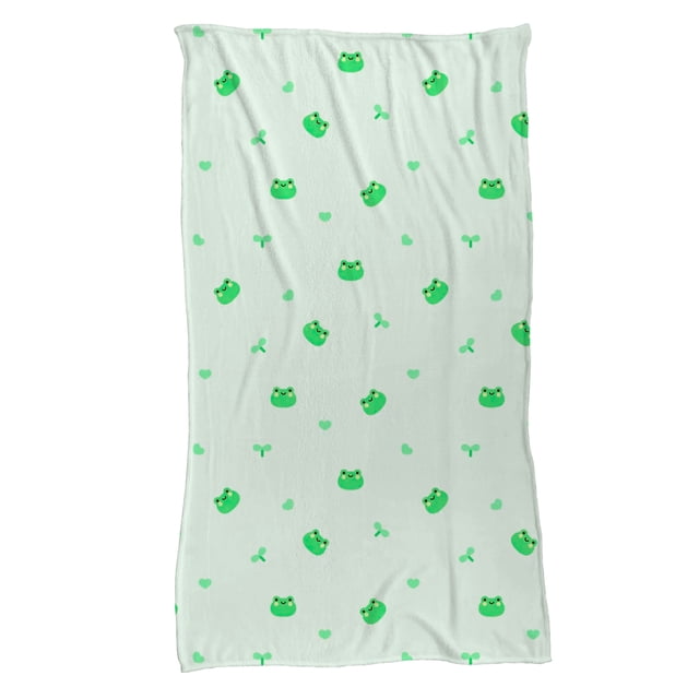 Cobija Manta Frazada Juana Gallo diseño de Ranitas Verdes Ultra Suave y Ligera