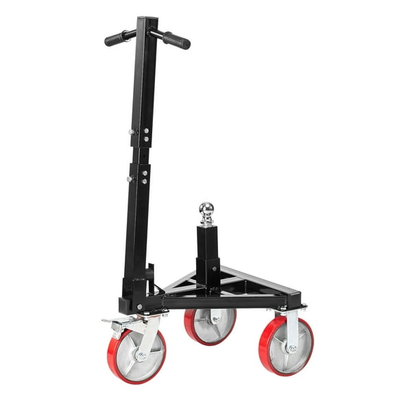 KFFKFF Heavy-Duty Trailer Dolly, 3500 lbs Tongue Capacity, Adjustable Height (18-22 inches), 2-Inch Hitch Ball, Extendable Handle, 8-Inch Swivel Wheels for RV and Trailer Transport