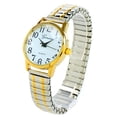 thumbnail image 1 of 2Tone Medium Size Face Easy to Read Geneva Stretch Band Watch, 1 of 4