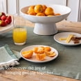 thumbnail image 5 of over&back Stoneware Large Footed Food Bowl - Kitchen and Dining Room Stand Perfect for Fruit, Bread, Candy, and More - 11" D x 4.9" H - 2.3 Quarts - Semi-Matte White, 5 of 8