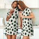 thumbnail image 4 of Easygdp Abstract Green Polka Dot Camisón de manga corta para mujer, informal, estampado, 4 of 6