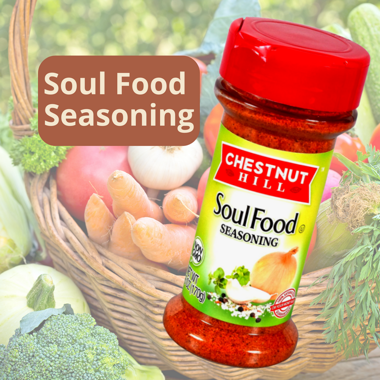 Chestnut Hill Soul Food Seasoning Non GMO Spice for Superior Flavor Great Taste Addition to Vegetable Dish Restaurant and Home Cook, 6oz Each Bottle 