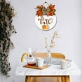 thumbnail image 5 of Eveokoki 11" Hello Fall Pumpkin Signs for Front Door Farmhouse Porch， Rustic Round Wooden Hanging Wreaths for Housewarming Gift Autumn Decoration Outdoor Indoor Wall Decor, 5 of 5