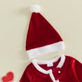 thumbnail image 4 of Cjfdfy Newborn Baby Boy Girl Christmas Pajamas Outfit Footed Romper Long Sleeve Velvet Zipper Jumpsuit With Hat Infant Cute My First Christmas Fall Winter Holiday Outfit 0-6 Months, 4 of 8
