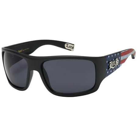 MEN DARK LENS LARGE GANGSTER BLACK OG SUNGLASSES LOCS BIKER GLASSES USA FLAG