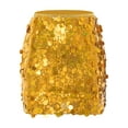 thumbnail image 5 of Kaerm Women's Girls Shiny Sequin Mini Skirt Glitter High Waist Bodycon Miniskirt Gold M, 5 of 6