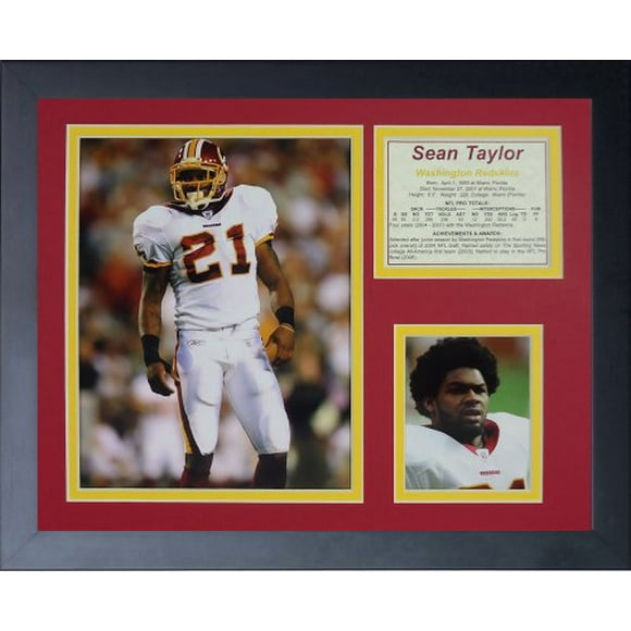 Legends Never Die Sean Taylor Away Framed Photo Collage, 11x14-Inch