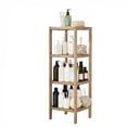 thumbnail image 1 of Garvee 4 Tier Wooden Shelf Rack, with Slatted Shelves, 12.9 x 12.9 x 18.5", Walnut, 1 of 7