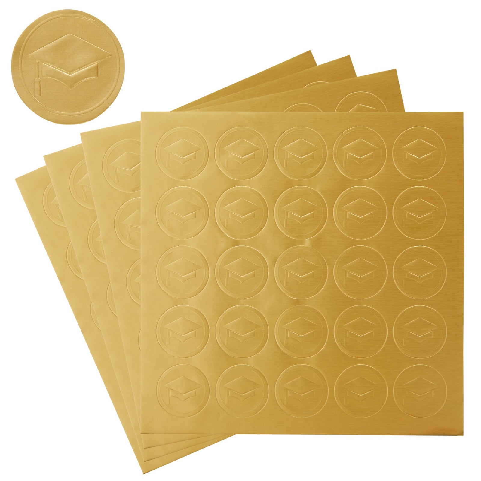NEW 20 Embossed Foil Seals Gold Cross Envelope Announcements Cards Stickers 