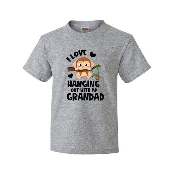 Inktastic Monkey I Love Hanging out with My Grandad Youth T-Shirt