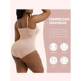 thumbnail image 3 of BATE Women's Plus Size Bodywear Shapewear Bodysuit Waist Trainer Tummy Control Smooth Body Shaper Underwire Bra Jumpsuit，2XL ,Beige, 3 of 5