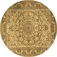 thumbnail image 1 of Ahgly Company Indoor Round Medallion Brown Traditional Area Rugs, 4' Round, 1 of 4
