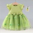 thumbnail image 2 of NOLDARES Toddler Girl Dress Little Girl Clothes Ruffle Sleeveless Floral Striped Summer Spring Casual Dresses(Green,18-24 Months), 2 of 4