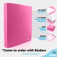 thumbnail image 7 of Enday 1 Inch 3 Ring Binder Presentation Book Office Supplies, Pink 2 Pack, 7 of 7