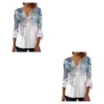 thumbnail image 3 of Qarigey Tops de manga 3/4, camiseta oscilante, túnica de verano, atractiva, transpirable, multicolor, ropa elegante de playa para mujer a la Type1 NO1, 3 of 6