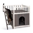 thumbnail image 4 of Ktaxon Outdoor Cat House Wooden 2- Story Cat Shelter with Balcony,Gray, 4 of 6