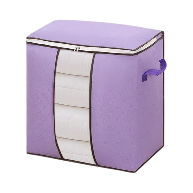 yulier Clothes Storage Foldable Blanket Storage Bag with Reinforced Handles, Clear Window, Sturdy Zippers - Closet Organizers Storage Containers for Bedding