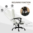 thumbnail image 5 of Ergonomic Massage Office Chair with Adjustable Lumbar Support and Recline, White, 5 of 15