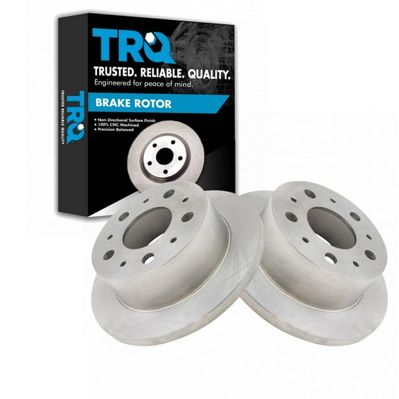 TRQ Rear Brake Rotors Set Solid Fits Select 2014-2021 Ram ProMaster 1500 ProMaster 2500 ProMaster 3500
