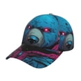 thumbnail image 1 of Fotbe Neon Cyberpunk Blue Bear Gorro Clásico de Béisbol, Gorra Ajustable con Broche Snapback, Gorro de Exterior de Algodón Suave, 1 of 6