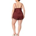 thumbnail image 4 of Agnes Orinda Women's Plus Lace Panel Sleeveless Cami Elastic Waist Shorts Pajama Sets, 4 of 6