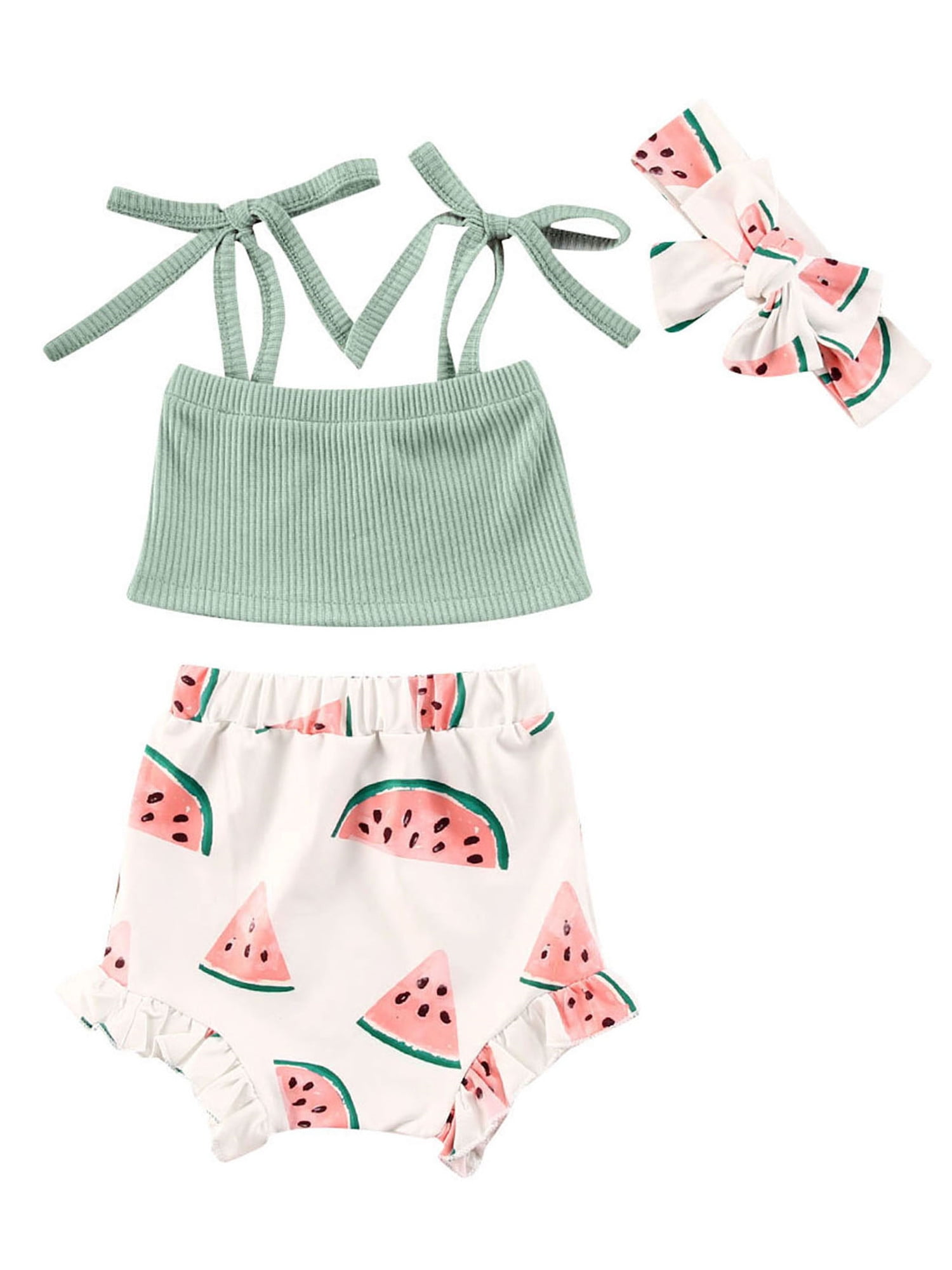 Aunavey Baby Bloomers Infant Ruffle Shorts Girl Underwear Diaper Cover Watermelon Briefs for Toddler
