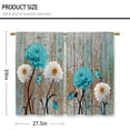 thumbnail image 2 of Farmhouse Flower Floral Kitchen Curtains Rustic Teal Turquoise Dahlia Small Short Cafe Window Curtains Country Blue Vintage Bathroom Drapes Treatment Tier Curtains 2 Panels (27.5x39 Inch), 2 of 6