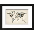 thumbnail image 2 of Musical Instruments Map of the World, Framed Art Print Wall Art by Michael Tompsett Sold by Art.Com, 2 of 4