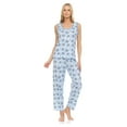 thumbnail image 2 of Lati Fashion Women Sleeveless Pajamas Pants Set Female Sleepwear Blue Size X-Large, 2 of 4