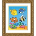 thumbnail image 1 of Viskova, Klara 12x14 Gold Ornate Wood Framed with Double Matting Museum Art Print Titled - Happy Fishes, 1 of 4