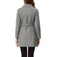 thumbnail image 3 of INSPIRE CHIC Women's Winter Elegant Contrast Color Lapel Collar Long Trench Coat, 3 of 6