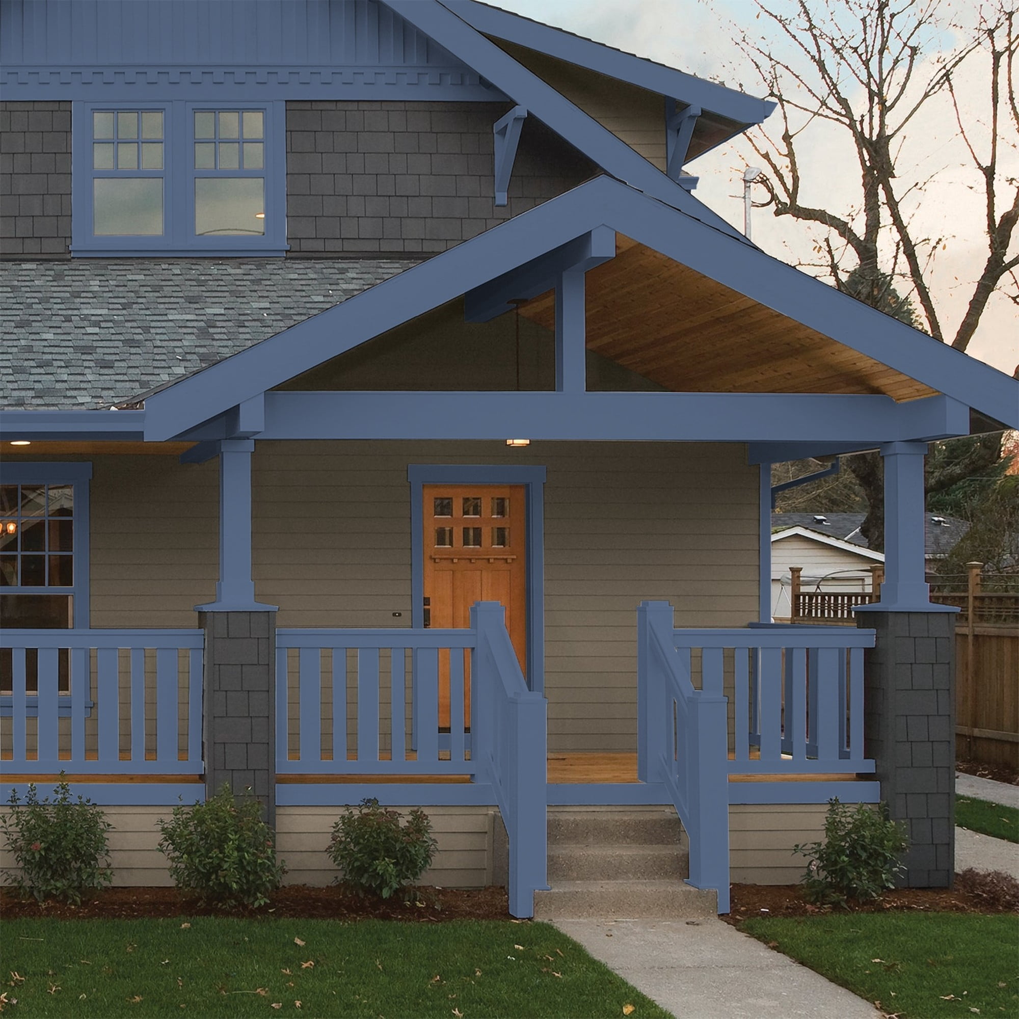 Glidden HEP Stained Glass / Blue Semi-Gloss Exterior Paint with Primer, 1 Gallon