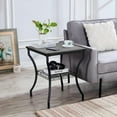 3 Pieces Living Room Sets Coffee and End Tables with Open Storage