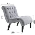 thumbnail image 6 of AVAWING Armless Accent Fabric Upholstered Lounge Chairs for Bedroom & Living Room, Adult, Gray, 6 of 8