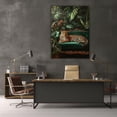 thumbnail image 5 of Mudket Framed Leopard on Green Velvet Sofa Canvas Wall Art, Luxury Jungle Animal Print Wall Decor, Ready to Hang for Living Room - 12"L x 8"W, 5 of 10