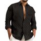 thumbnail image 1 of Blusa y camisa de manga larga con cuello vuelto para hombre, informal, con botones y bolsillos, a cuadros, de poliéster, 1 of 8