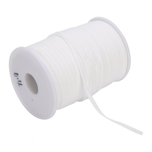 Banda elástica de 4 mm de ancho y 60 yardas de largo, accesorio de nailon para cinturones, mangas, escotes, pantalones cortos y faldas